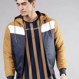 LOCOMOTIVE Men Mustard Colourblocked Tailored Jacket-picture-36