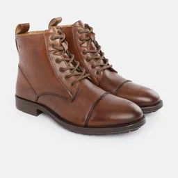 Van Heusen Men Mid-Top Leather Boots-picture-28
