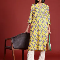 all about you Floral Printed Straight Kurta-image-29