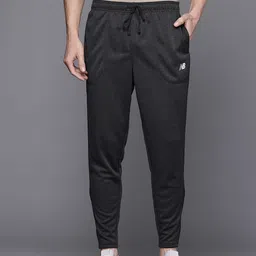 New Balance Men Brand Logo Detail Mid-Rise Training Track Pants with Side Slits-picture-10