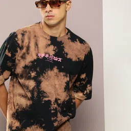 Kook N Keech Tie and Dye Drop-Shoulder Sleeves Pure Cotton Oversized T-shirt image 1