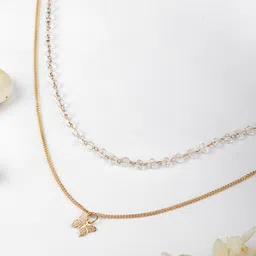 JOKER & WITCH Gold-Toned & White Layered Oxidised Chain-picture-27