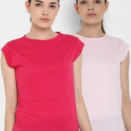 appulse Women Pack of 2 Pink Solid Round Neck T-shirt-picture-12