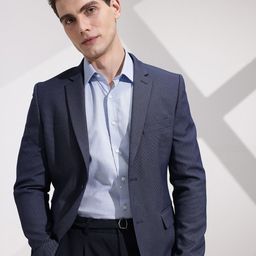 INVICTUS Self Design Notched Lapel Collar Slim Fit Semiformal Blazer-picture-42