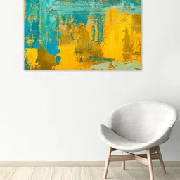 999Store Blue & Yellow Handpainted Abstract Wall Art-picture-14