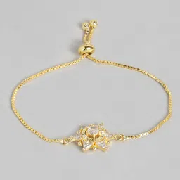 AccessHer Women Gold-Plated & White American Diamond-Studded Handcrafted Charm Bracelet-picture-10