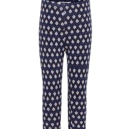 Sera Girls Navy Blue & Pink Printed Ankle-Length Leggings-image-65