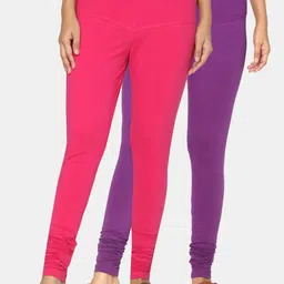 TSG Bliss Women Pack of 2 Solid Churidar Length Leggings-picture-42