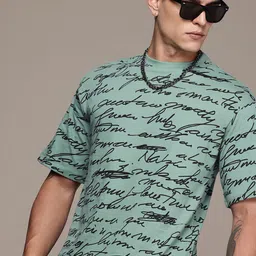 The Roadster Life Co. Typography Printed Drop-Shoulder Sleeves Pure Cotton T-shirt-picture-40