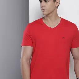 Tommy Hilfiger V-Neck Pure Cotton Slim Fit T-shirt image 1
