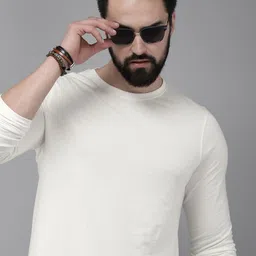 The Roadster Lifestyle Co. Men Pure Cotton Solid Long Sleeves Casual T-shirt-picture-23