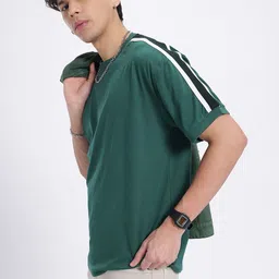 glitchez Casual Constructs Striped Sleeves Regular Fit T-shirt-picture-10