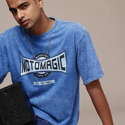 The Roadster Life Co. Washed Effect Drop-Shoulder Sleeves Pure Cotton T-shirt-picture-39