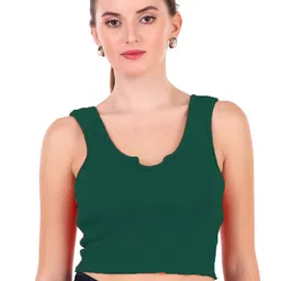 BAESD Scoop Neck Sleeveless Cotton Fitted Crop Top-picture-23
