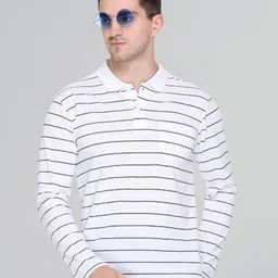 GODFREY Men Striped Polo Collar Monochrome T-shirt-picture-35