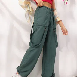 DressBerry Laid-back Fashionable Women Cargo Style Relaxed Joggers-image-13