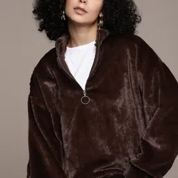 The Roadster Lifestyle Co. Faux-Fur Detail Full-Sleeves Sweatshirt-picture-36