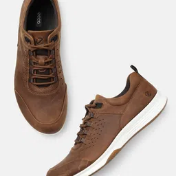 ECCO Men Leather Walking Non-Marking Shoes-image-9