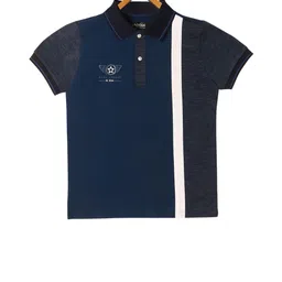 LAdore Boys Blue Striped Polo Collar Pure Cotton T-shirt-picture-15