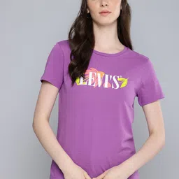Levis Brand Logo Printed Pure Cotton T-shirt-picture-36