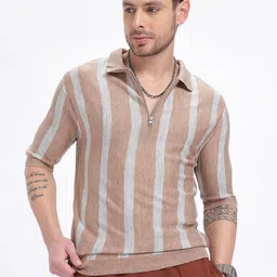 glitchez Vivid Self Striped Acrylic T-shirt-image-39