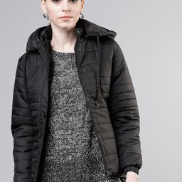 Tokyo Talkies Women Black Solid Puffer Jacket-picture-35