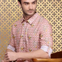 House of Pataudi Checked Jashn Kurta-picture-33
