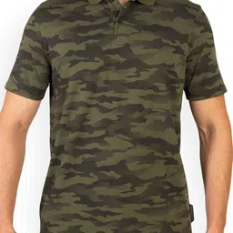 SOLOGNAC By Decathlon Men Olive Green Printed Polo Collar Hiking T-shirt-picture-37