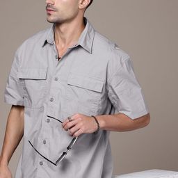 The Roadster Life Co. Pure Cotton Crop-Shoulder Sleeves Relaxed Fit Casual Shirt-picture-33