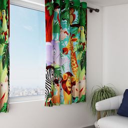 SWAYAM Kids Multicoloured Single Printed Blackout Window Curtain-picture-2
