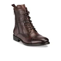 Teakwood Leathers Men Brown Solid Leather High-Top Flat Boots-image-14