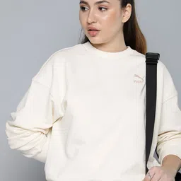 Puma Pure Cotton Drop Shoulder Sleeves Oversized Sweatshirt-image-21