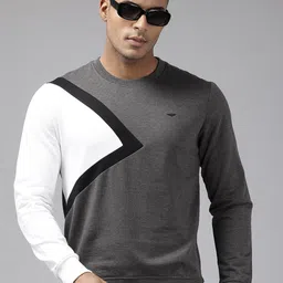 Park Avenue Slim Fit Colourblocked Pullover Sweatshirt-image-37