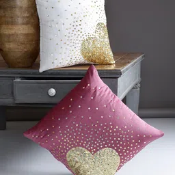 Alina decor Pink Set of 2 Abstract Square Cushion Covers-image-3