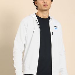 Being Human Men Brand Logo & Numeric Print Hooded Pure Cotton Front-Open Sweatshirt-picture-21