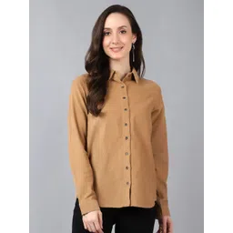 Bani Women Beige Classic Cotton Casual Shirt-picture-11