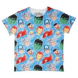 Marvel by Wear Your Mind Boys Blue & White Printed Round Neck T-shirt-picture-52