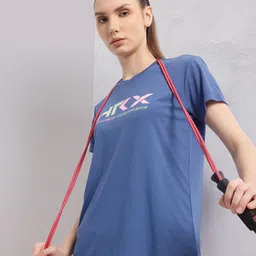 HRX by Hrithik Roshan Brand Logo Printed Rapid Dry T-shirt-image-81