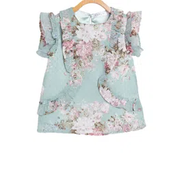 KIDKLO Girls Green & Pink Printed Top-picture-39