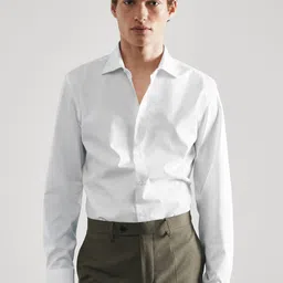 MANGO MAN Slim Fit Pure Cotton Formal Shirt-image-86
