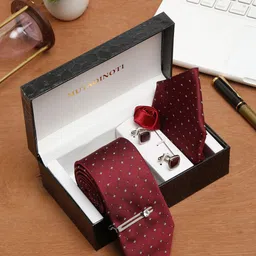 MUTAQINOTI Men Checked Silk Necktie Accessory Gift Set-picture-18