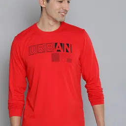 HERE&NOW Men Red & Black Typography Printed Pure Cotton T-shirt-picture-36