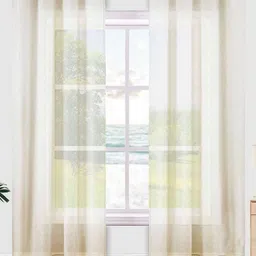 URBAN SPACE Cream-Coloured Set of 2 Sheer Door Curtain-picture-37