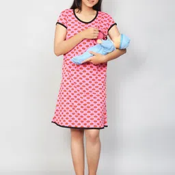 SillyBoom Women Pink & Orange Printed Maternity Tunic image 5