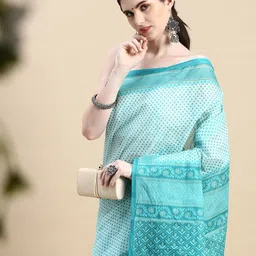 SHANVIKA Ethnic Motifs Pure Cotton Block Print Saree-picture-27