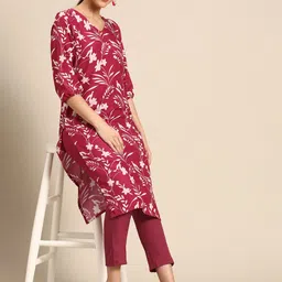 Anouk Women Floral Printed Kurta with Trousers-image-40