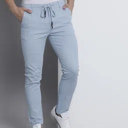 The Indian Garage Co Men Blue Slim Fit Chinos Trousers-image-43