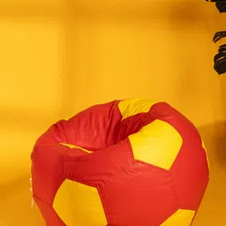THREADVIBE LIVING Red & Yellow Football Bean Bag With Beans-picture-16