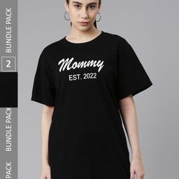 Kryptic Pack Of 2 Typography Printed Cotton Oversized T-shirt-picture-35