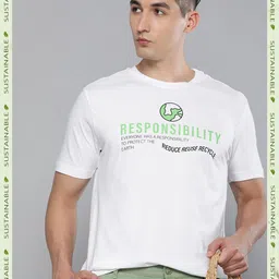 HERE&NOW Men White & Black Typography Printed Pure Cotton T-shirt-picture-35
